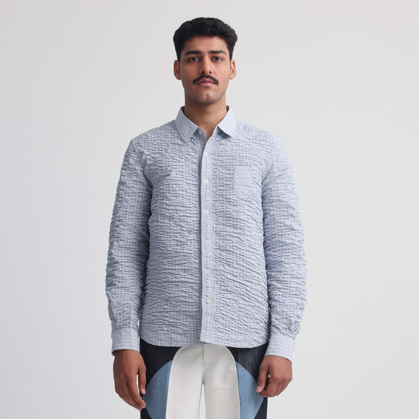 Actin Wrinkled Stripe Shirt