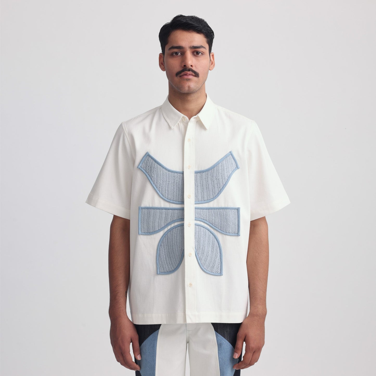 Vertebrae Symbolic Shirt- Off White BLUE
