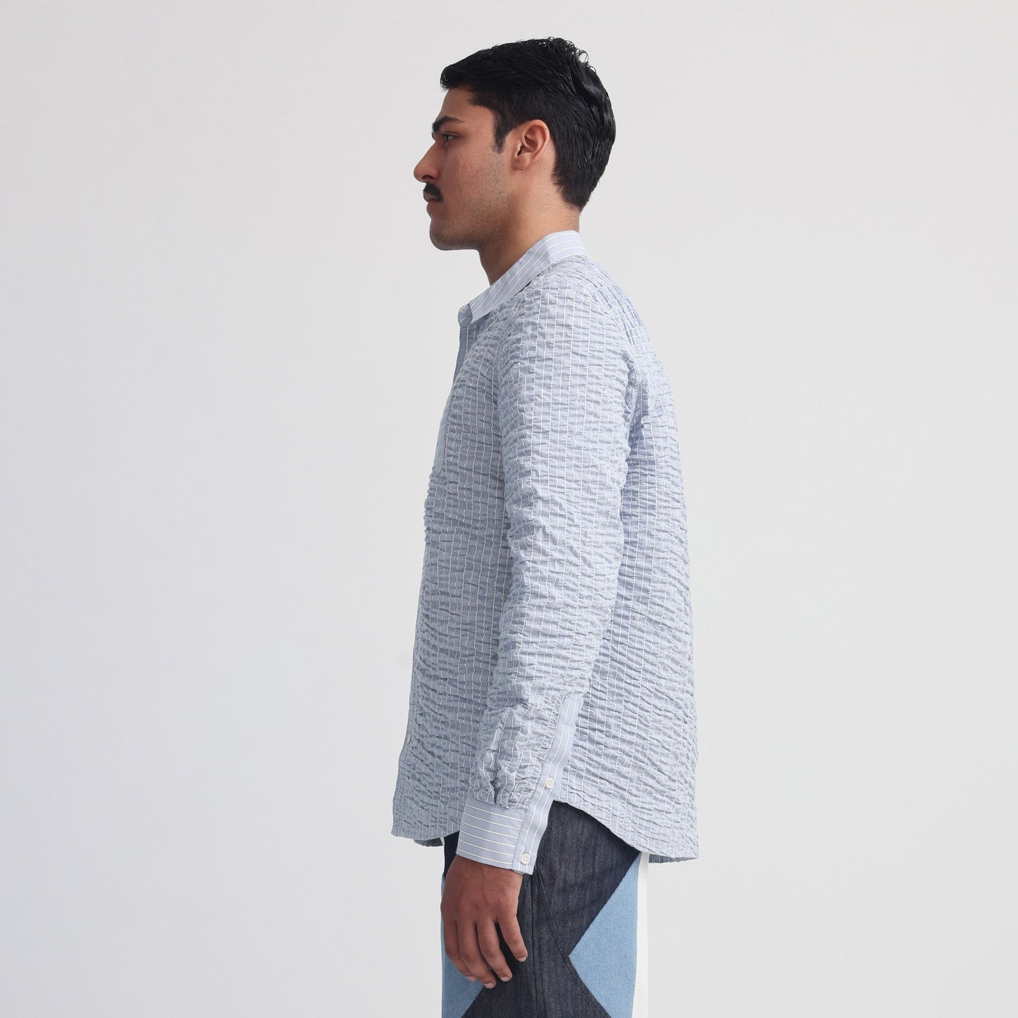 Actin Wrinkled Stripe Shirt