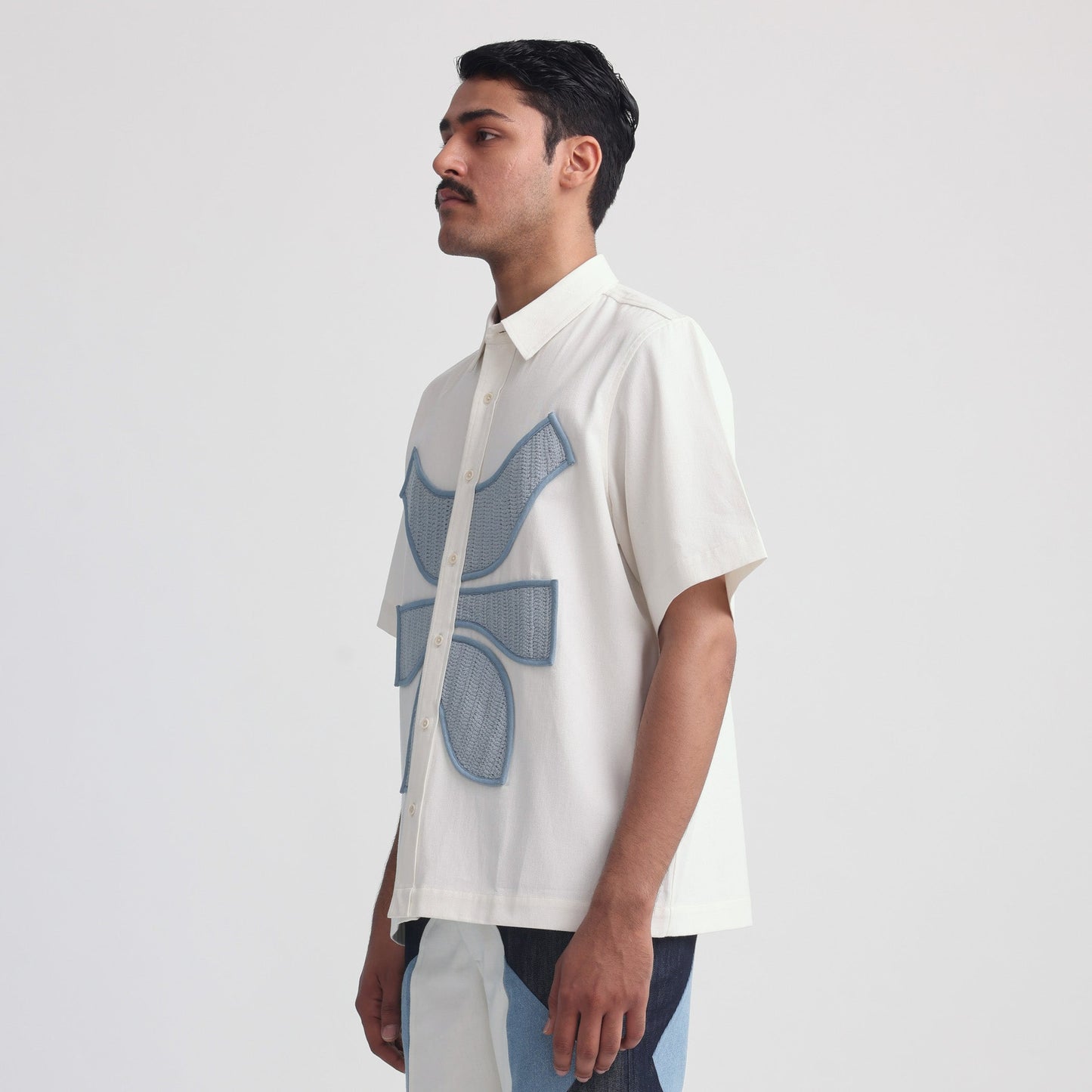 Vertebrae Symbolic Shirt- Off White BLUE
