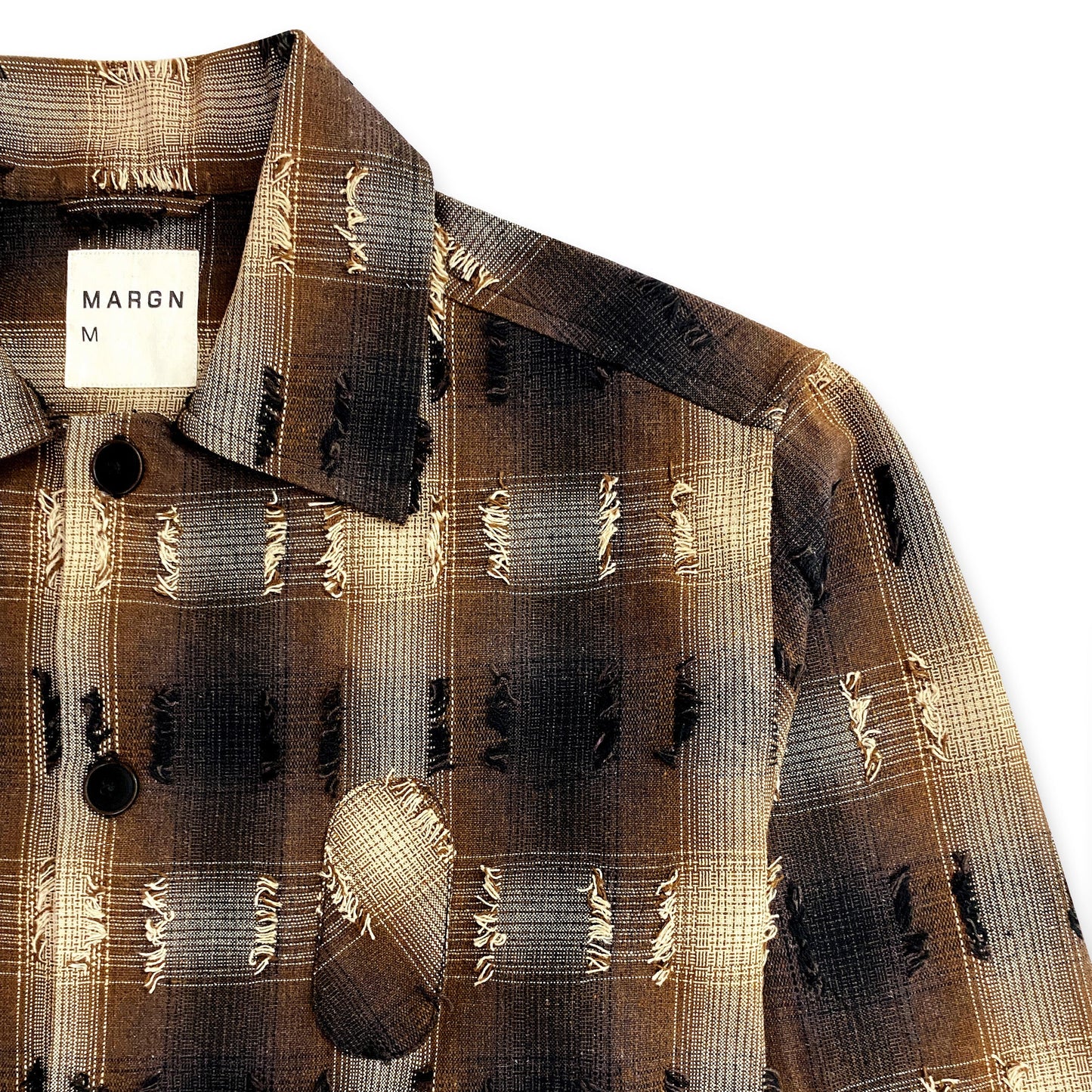 Medullary Ombre Checks Shirt - Brown