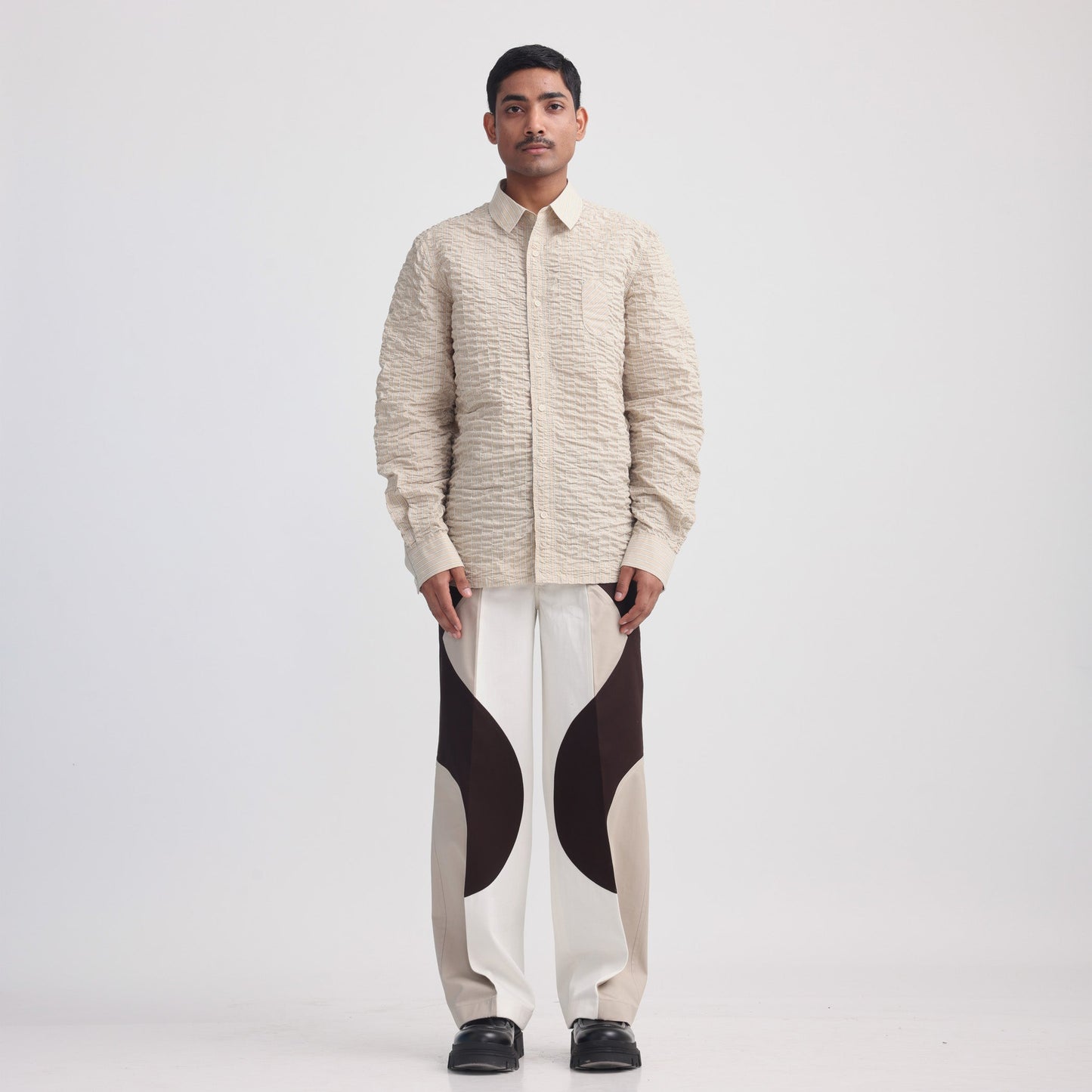 Border Panelled Trousers-BE