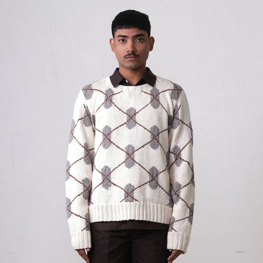 DNA Argyle Hand-Knitted Sweater -OW