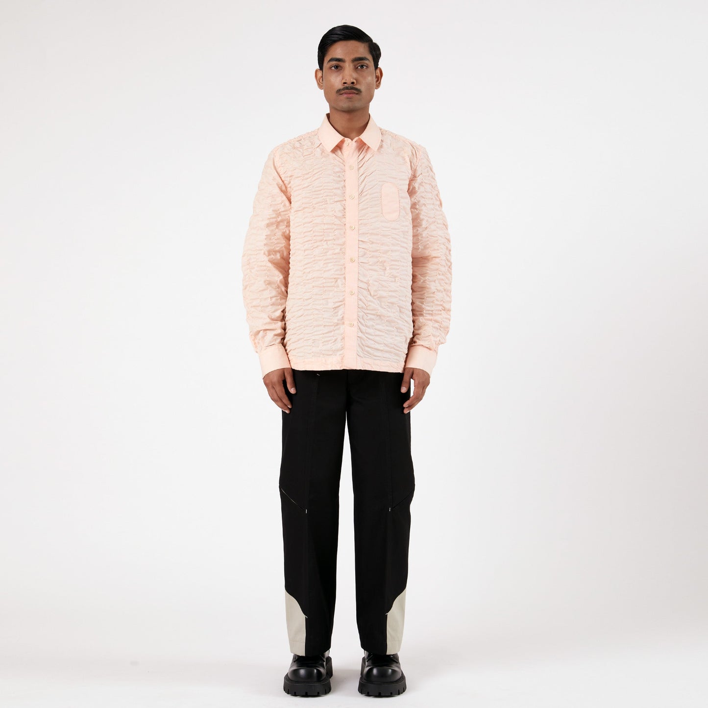 Actin Wrinkled Shirt- Salmon