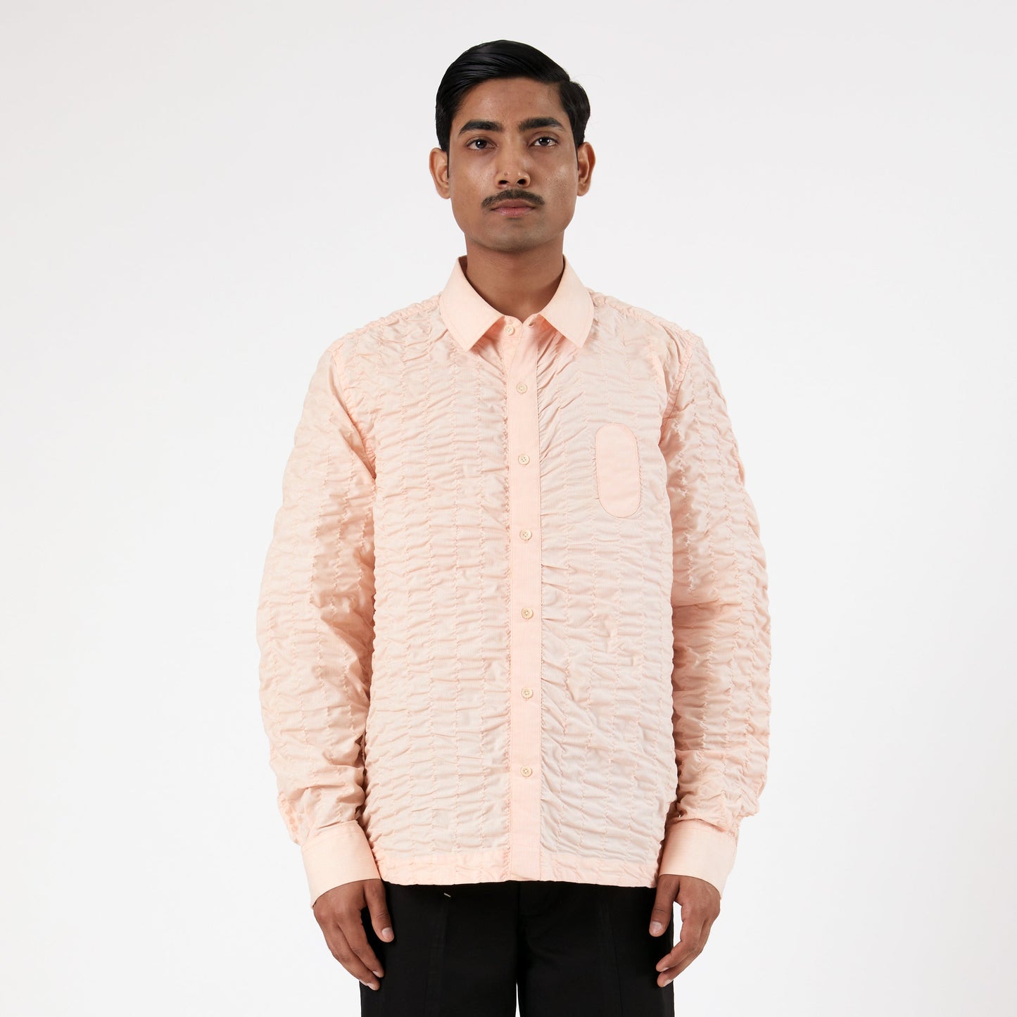 Actin Wrinkled Shirt- Salmon