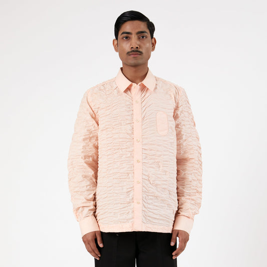 Actin Wrinkled Shirt- Salmon