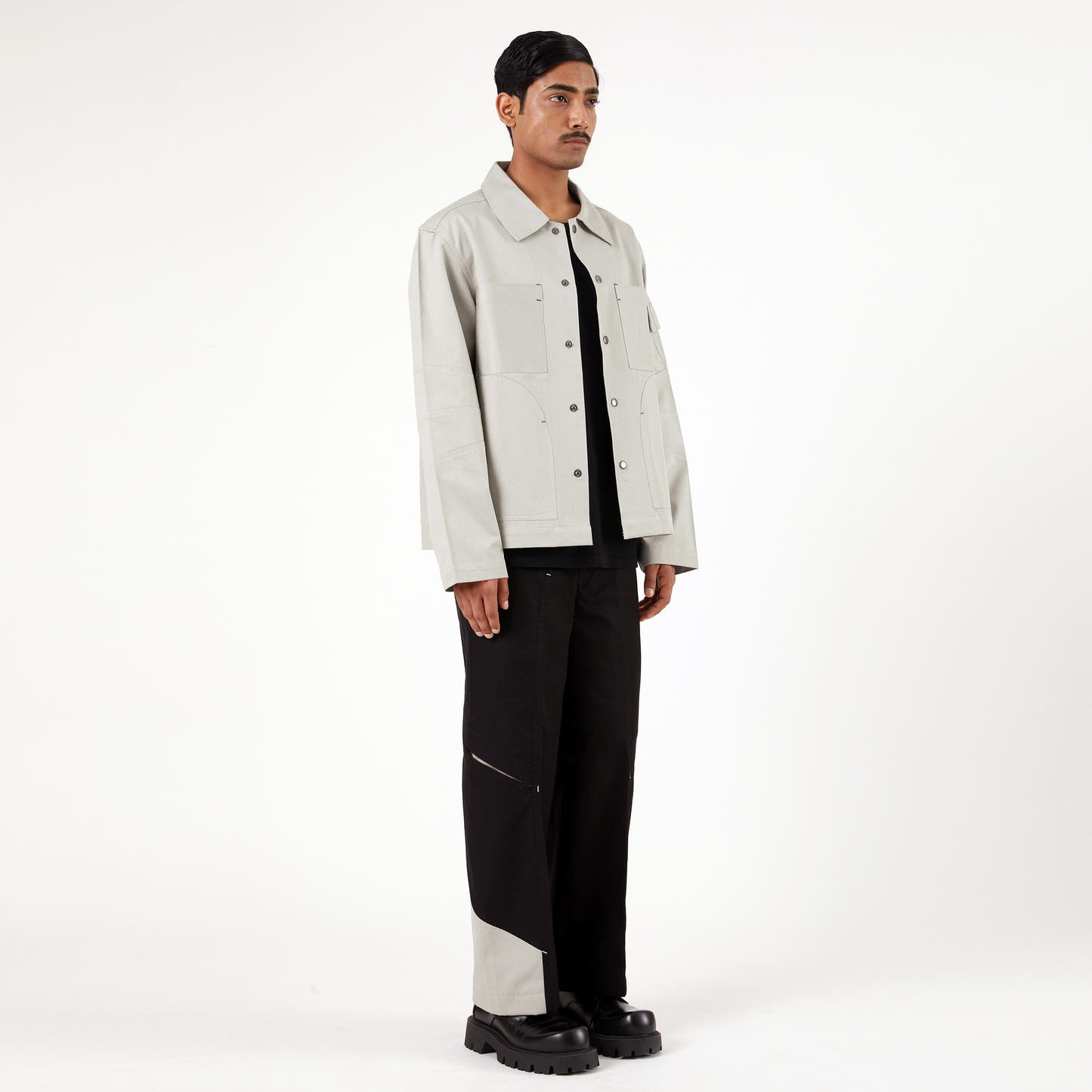 Elbow Overshirt- Gray