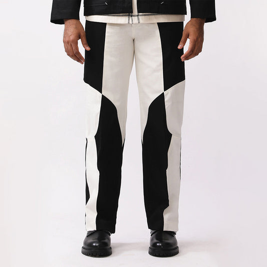Border Panelled Trousers -BL
